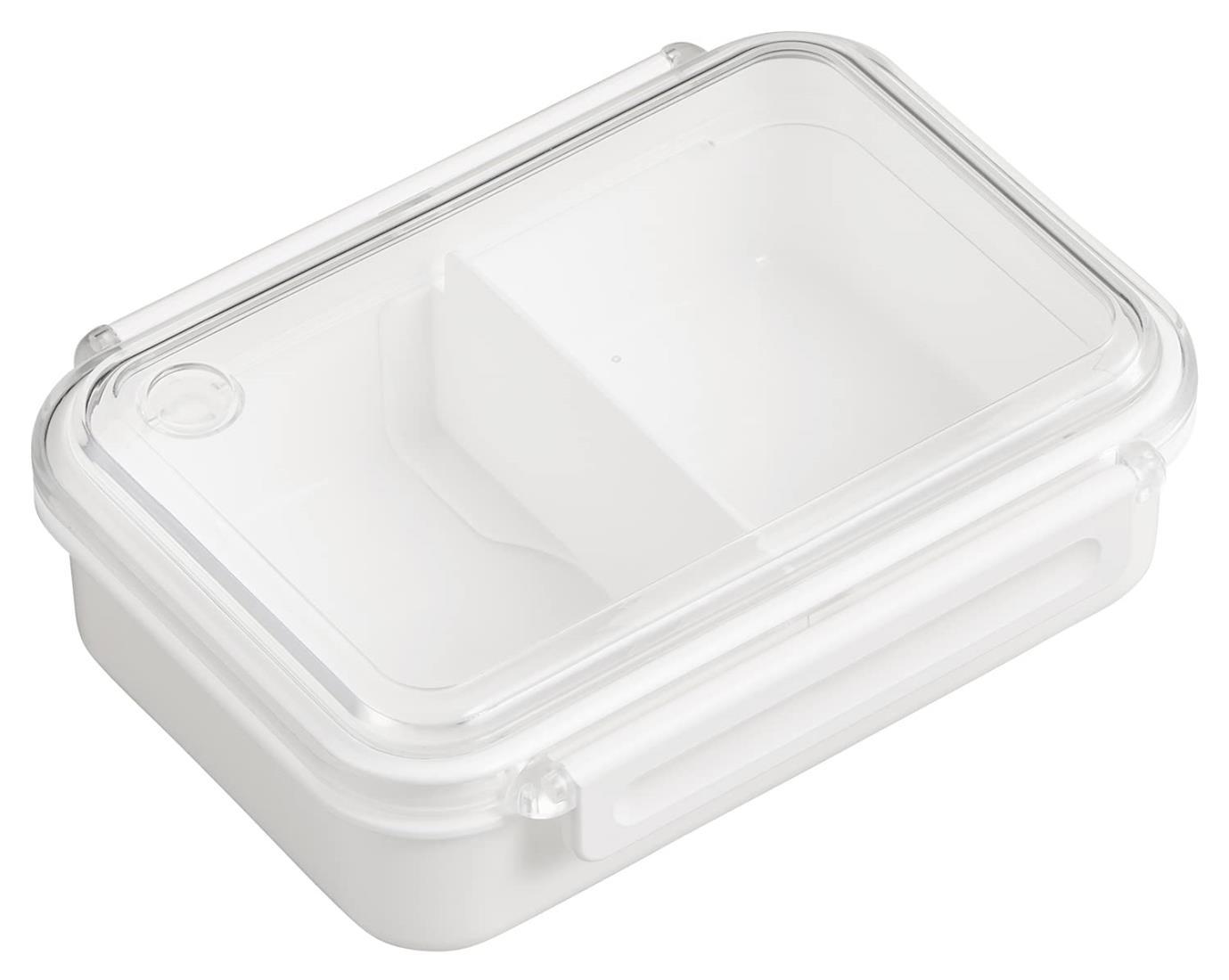 OSK(オーエスケー) 冷凍保存できる弁当箱 フィールイージー タイトボックス 仕切付 ホワイト 500ml 日本製 食洗機 電子レンジ対応 2点ロック パッキン付き 汁漏れ防止 おしゃれ シンプル 抗菌 男女兼用 子供用 大人用 学生 PCL-1S