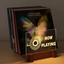 YuanDian Now Playing レコードスタンド レコード収納 レコード展示棚 木製 アクリル製 LEDランプ 卓上収納 デスク USB電源付き イルミネーションLEDディスプレイ