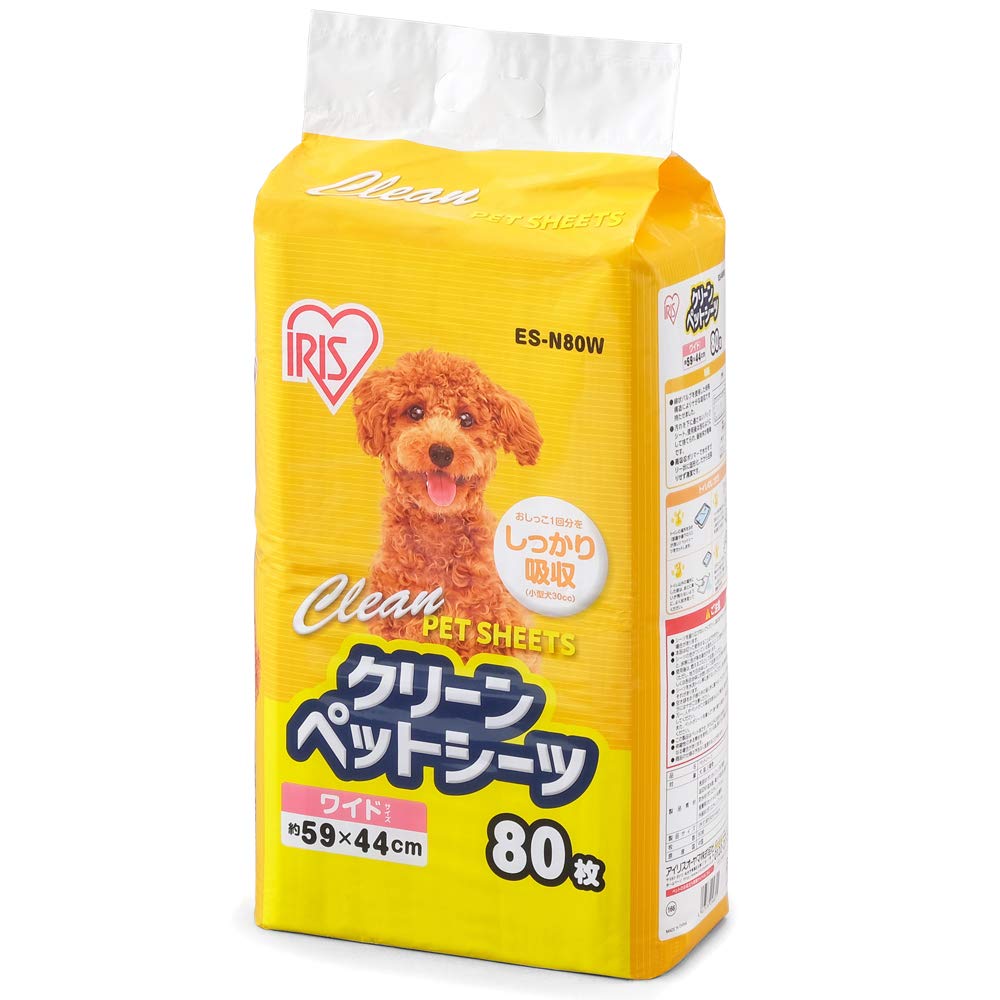 アイリスオーヤマ ペットシーツ 超薄型 1回使い捨て 抗菌 消臭 小型犬・中型犬 ワイド 80枚入