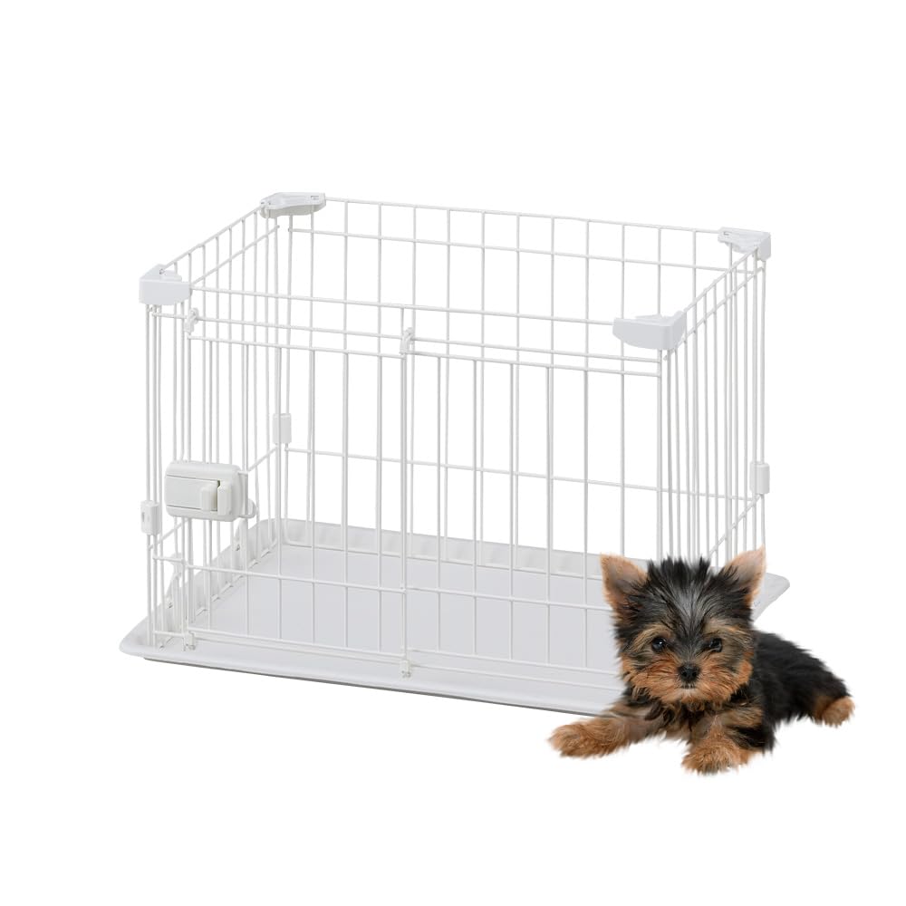 アイリスオーヤマ 犬 組み立て サークル システムサークルトレー付き STS-400T ホワイト 超小型犬用 幅..