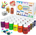 Shuttle Art テンペラ絵の具 指絵の具 30色セット 水性 キッズ絵の具 60ml ウォッシャブル 洗える 手形足形アート ボトル絵の具 落ちやすい ...