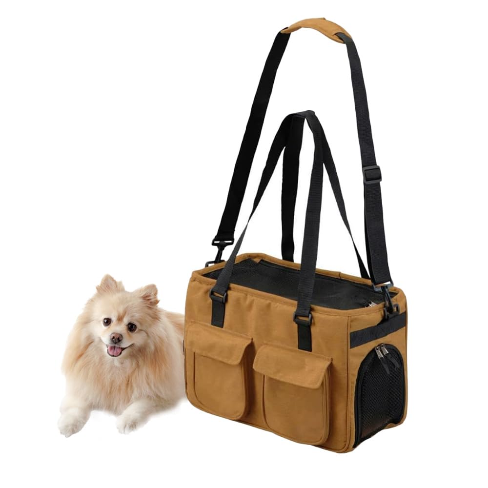 アイリスオーヤマ 犬 猫 キャリー 2WAY 安心リード 収納付 マスタード 猫・超小型犬用 Sサイズ