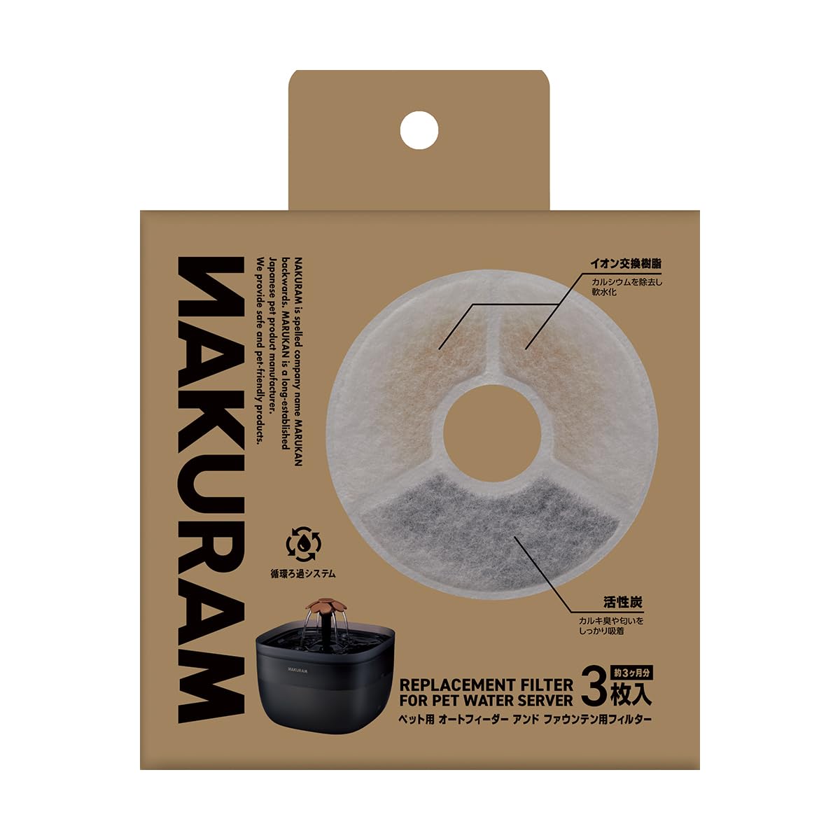 NAKURAM ナクラム ペット用オートフィーダ－アンドファウンテン用フィルター 3枚