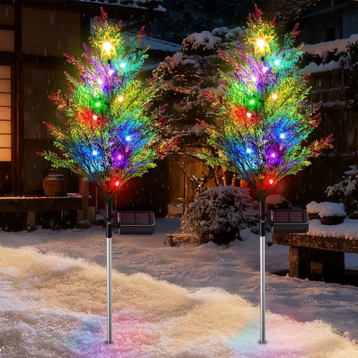 LETMY ク リ ス マ ス 飾り 屋外 ク リ ス マ スツリー イルミネーション ソーラーライト 屋外 防水防..