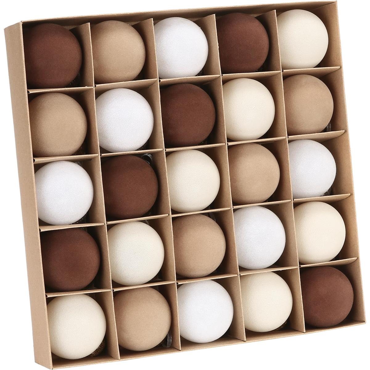 Sea Team ベルベットク リ ス マ スボール オーナメント ク リ ス マ ス飾り 6cm直径 25個豪華セット ボールミクス セット おしゃれ ツリー飾り 北欧風 多彩 可愛 華奢 人気 キラキラ 飛散防止 フック付き 新年（6cm 25個セット ベーキング）