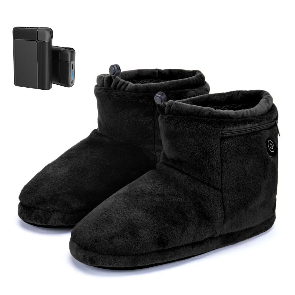 電気スリッパ フットウォーマー 足温器 歩ける 電気足温器 足元ヒーター 速暖 3段階温度調節 2個8000mAhバッテリー付き 最大9.5時間連続使用 省エネ コードレス あったかスリッパ 男女兼用 防寒対策 両面発熱 洗濯可 滑り止め