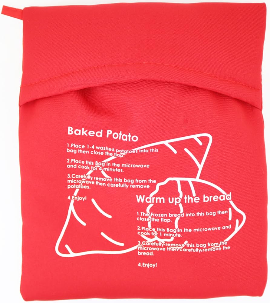 トレードワン(TRADE ONE） 焼き芋 焼き芋バッグ 電子レンジ調理 時短 簡単 繰り返し使える レッド 70239