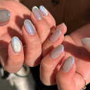 ネイルチップ ショート ラウンド 24枚入 ネイル チップ 白 キャッツアイ つけ爪 人気 和風 可愛い シンプル おしゃれパーティー 秋冬 春夏 日常生活に使用できます 花嫁ネイル 成 人式 入学式 卒業式 結婚式 両面テープ付き