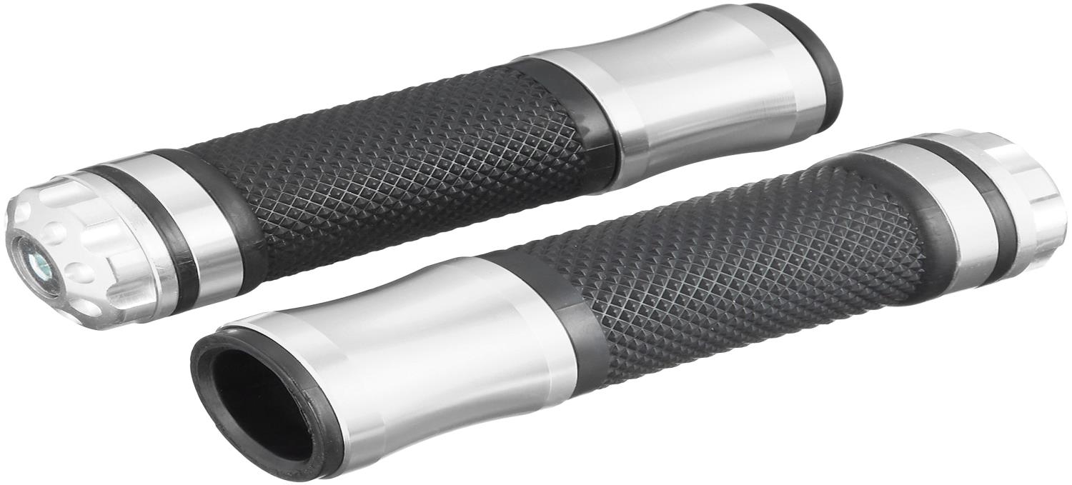 バイクパーツセンター(Bike Parts Center) バイクグリップ カスタムグリップ 左右セット バーエンド付 銀 ホンダ スーパーディオ 903311