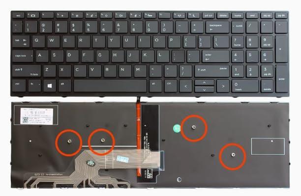 修理交換用 HP Probook 450 G5/ 455 G5 /470 G5 /650 G4/ 650 G5 US/英語版キーボード バックライト付き 黒