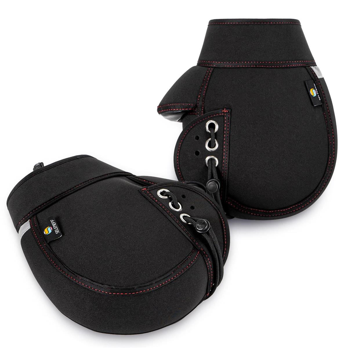 SELENEFF バイク ハンドルカバー ネオプレーン 防水 防寒 フリーサイズ 簡単取付 原付 ミニバイク スク..