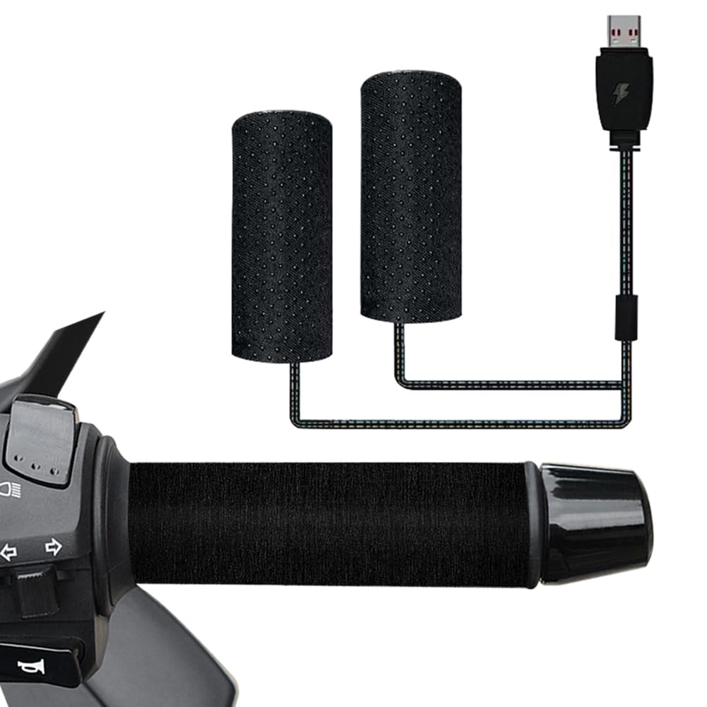 グリップヒーター 巻き付け式 オートバイ用 USBグリップヒーター スイッチ付き 3段階温度調整 防寒ホッ..