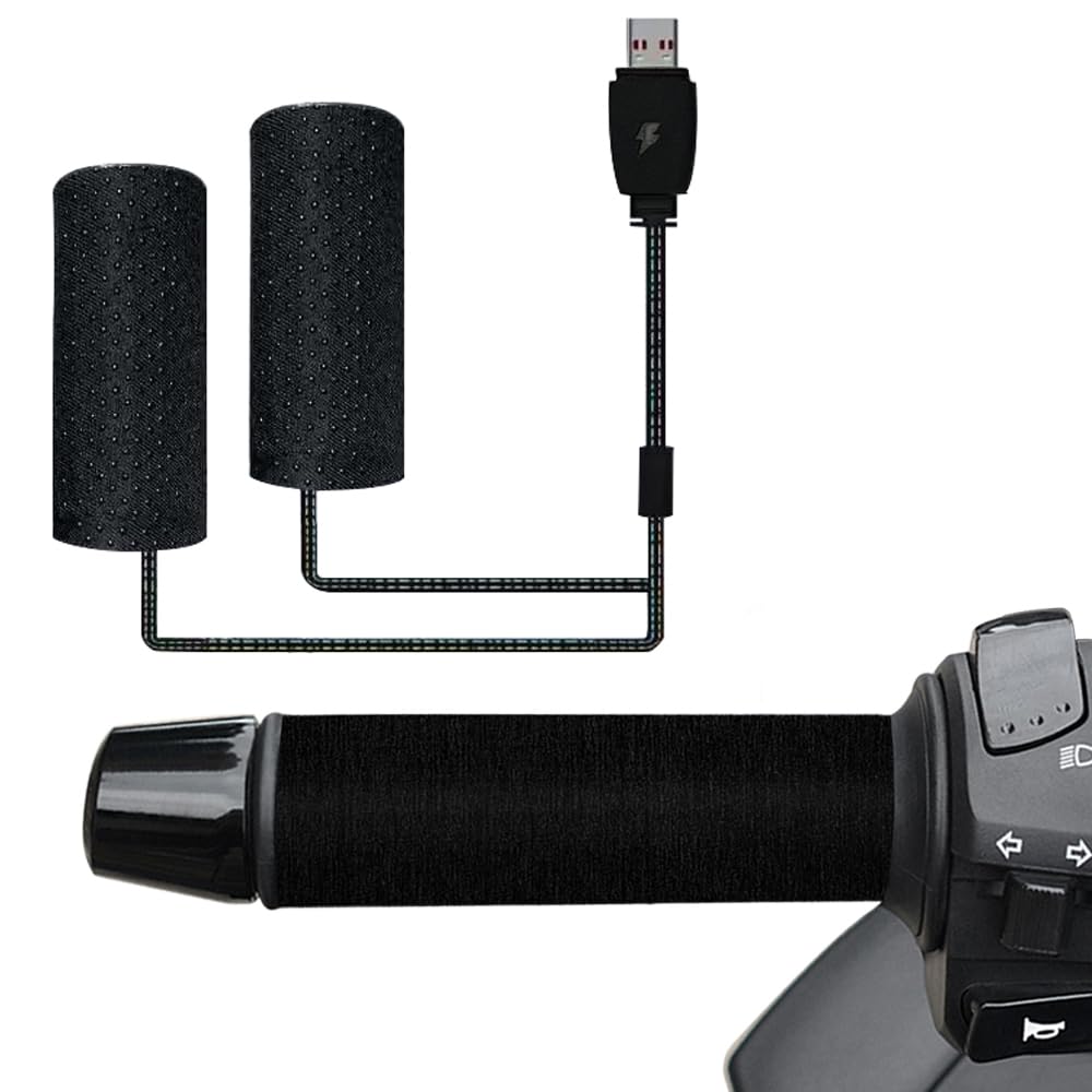 Barobke グリップヒーター バイク用 巻き付け式 USBグリップヒーター 3段階温度調整 スイッチ付き 防寒..