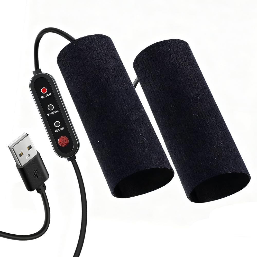 DACAIFH バイクハンドルウォーマー USB給電 3段階温度調節 巻き付け式取り付け 簡単設置 防寒温熱グリ..