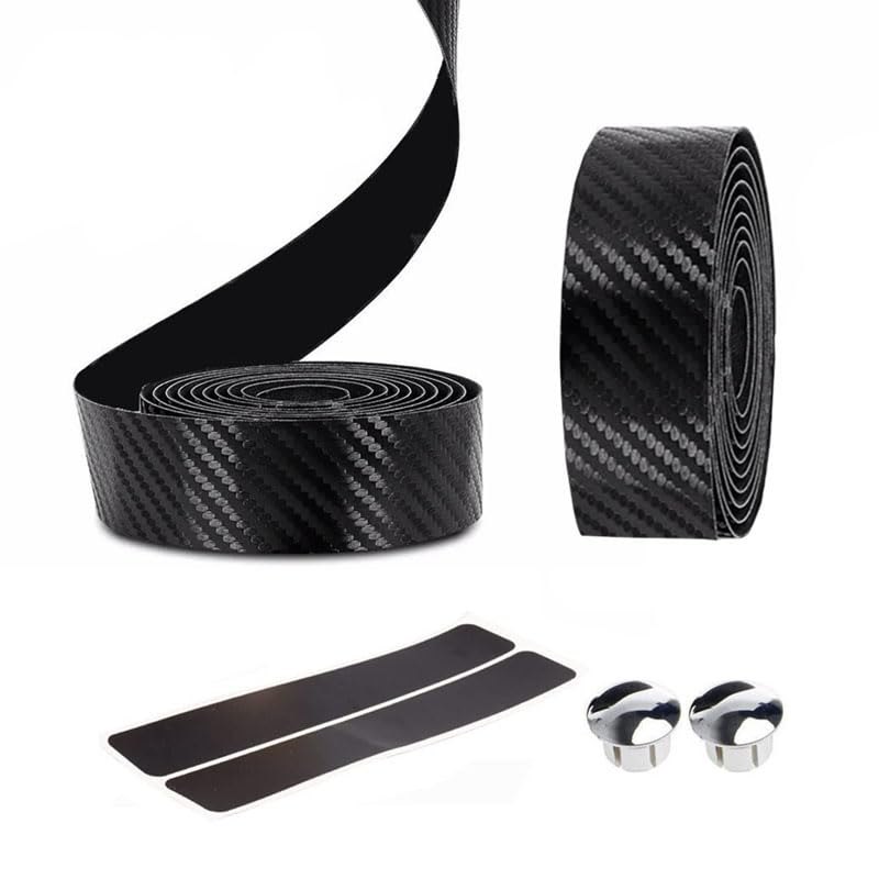 ALLVD ロードハンドルカバー滑り止めバンドエンドプラグキャップゴム上質PU製左右セットブラック