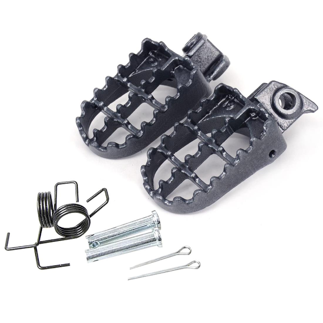 HAMILO バイク用ワイドフットペグ 汎用 オフロードバイク ステップ フットペグ 2点セット (ブラック)