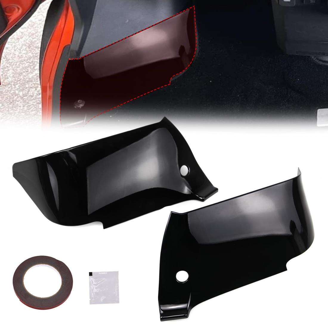 Kiload ダイハツ 新型アトレー S700V/S710V 専用 フロントキックガード サイドパネル 防水 左右セット 防水カスタムパーツ アトレーパーツ ブライトブラック (2021年12月～)
