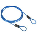 PATIKIL セキュリティスチールケーブル 2.5mm x 1m コーティングされた 荷物ロック ワイヤーロープ ダブルループ付き ブルー