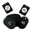 オープン工業 クロークチケット 20組 21-40番 黒 BF-151-BK