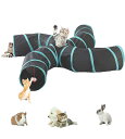 猫トンネル キャットトンネル 折り畳み式 トンネル 猫おもちゃ ペット用品 猫遊び 長いトンネル ペットおもちゃ 折りたたみ可能 水洗い可能 運動不足対策 収納便利 ストレス解消(4通S型, ブルー 4S)