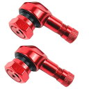 HOTQ エアーバルブ クランプインバルブ リム対応 バイク タイヤバルブ ステム チューブレス タイヤ 11.5mm レッド 2個セット