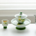 【完売必至】【新商品】「手描き茶器」中国伝統茶器 おしゃれ5点セット 「桂花」キンモクセイ 金木犀 蓋碗/茶壺入りセット 女性大人気 本格チャイニーズティー ギフト プレゼント 中国茶　台湾茶 烏龍茶 ウーロン茶 ギフト 台湾茶器セット 送料無料