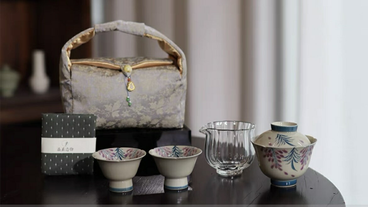 【完売必至】【新商品】中国伝統茶器 「藤の花」おしゃれ6点セ