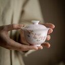 「手描き茶器」スペシャルプライス 中国高級茶器 手描き茶器 「さくら」桜 蓋碗 陶磁器 手作りの作品 茶道具 中国茶器 台湾茶器 烏龍茶 台湾ウーロン茶 結婚お祝い プレゼント 2