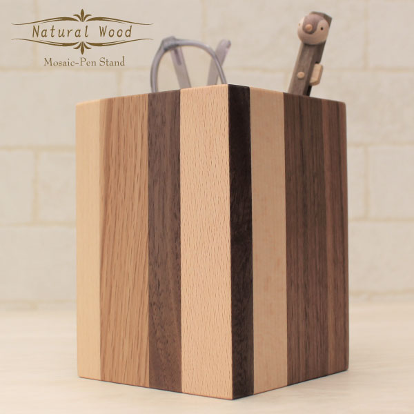 木製 ペンスタンド 天然木 ペン立て おしゃれ 無垢 ナチュラルウッド 机上小物 シンプル 鉛筆立て リモコンスタンド メガネスタンド マルチスタンド ギフト ...