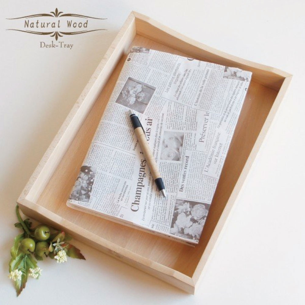 木製 デスクトレー A4 ナチュラルウッド 北欧風 レタートレイ 天然木 おしゃれ 無垢 ビーチ材 デスクトレイ 収納ケース 整頓 書類トレー 机上小物 スタッ...
