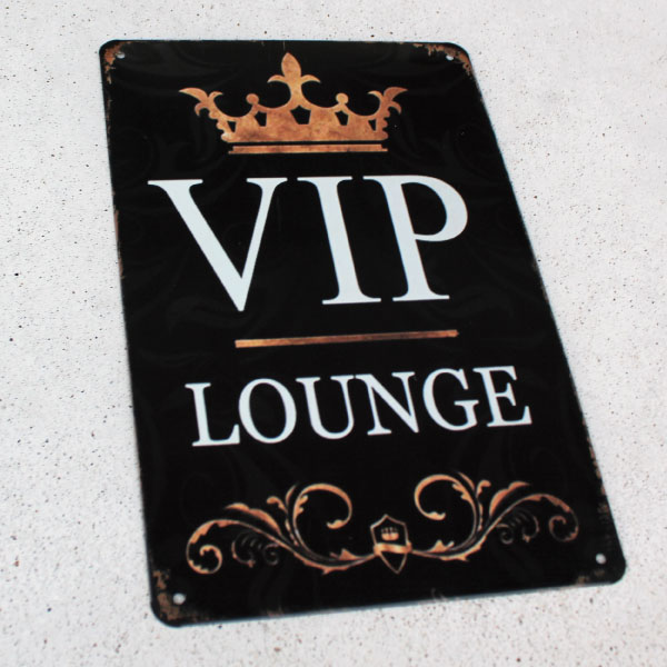 ブリキ看板 おしゃれ VIP LOUNGE ビップ ラウンジ 壁飾り アメリカンビンテージ VIP ROOM ビップルーム 特別室 サインプレート インテリア アンティーク レトロ インダストリアルデザイン