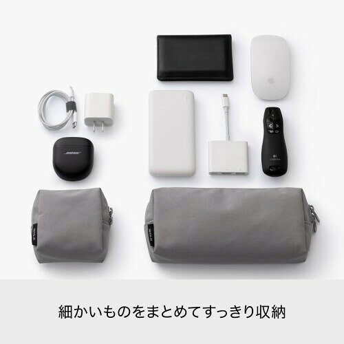ライクイット (like-it) 収納ポーチ 小物整理 ガジェット ケーブル コスメ コンパクト 約幅10×奥5×高10cm タイディアップ オーガナイズ ミニ グレー TDP-01 mannishboy-24867851 マニッシュボーイ サンプル画像3