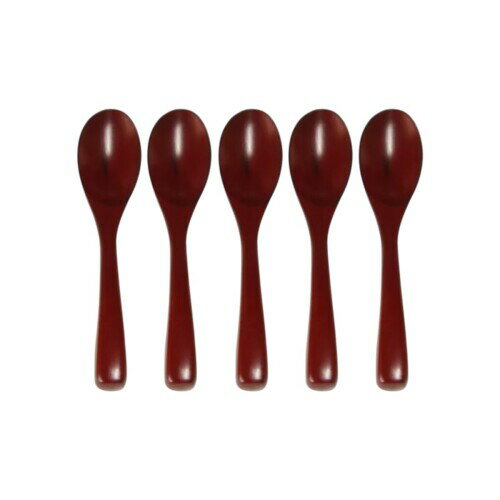J-kitchens スプーン 中華レンゲ 木製 根来5本セット 17.5cm