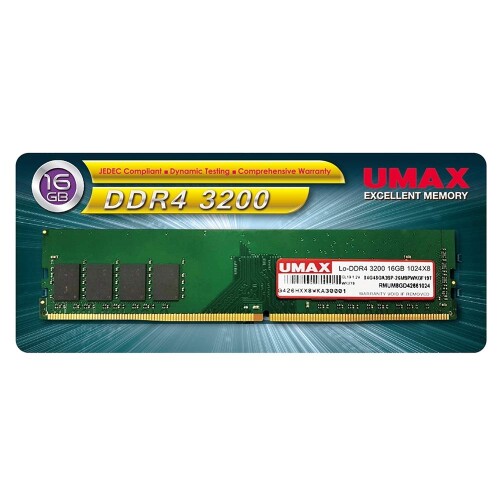 デスクトップ用DDR4 Long-DIMM 16GB ×1枚 ヒートシンク無し (型番:UM-DDR4S-3200-16GB)