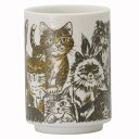 美濃焼 湯呑み 大きめ 猫 寿司ゆのみ 約330ml 直径7×高さ10cm アニマルシリーズ 猫顔 日本製 8138-0057