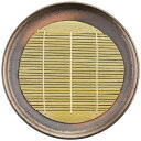 三陶(Santo) 萬古焼 麺皿 プレート 約25cm スノコ付 備前金彩 日本製 17580 ブラウン