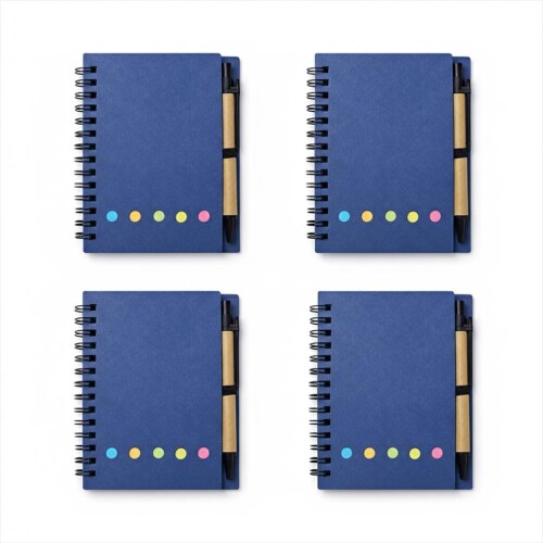 DAI BLUEバインダーノート キャンパスノート 手帳 筆記帳 ラベル 付箋 ステッカー ビーズペン リングノート ビジネス しおりひも ノートブック 日記帳 メモ帳 厚い紙カバー（60枚）
