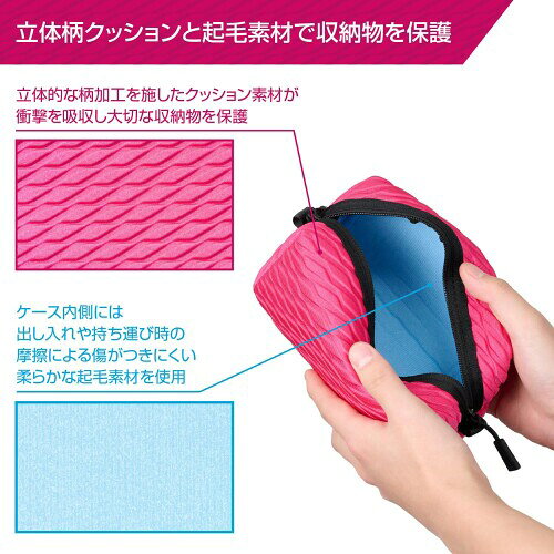 ハクバ HAKUBA インナーケース プラスシェル エンボス マルチポーチ AZ ウェーブピンク PC周辺機器の整理に トラベル用品 化粧品にも AMZSEBMPWPK 4977187001419 mannishboy-23973436 マニッシュボーイ サンプル画像3