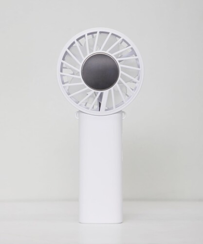 ハンディファン 冷却プレート付き ダブルファン 大風量 静音 3WAY (手持ち 首掛け 卓上) (国内メーカー) 風量3段階 Type-C対応 ストラップ付き 小型 携帯扇風機 ホワイト HDL-9220