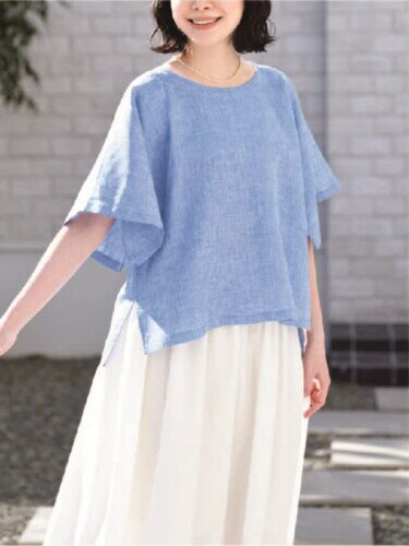 Sewing Pattern Studio 縫い代付き型紙・パターン 高橋恵美子デザイン 手ぬいのスリット入りブラウス LサイズEC-0010