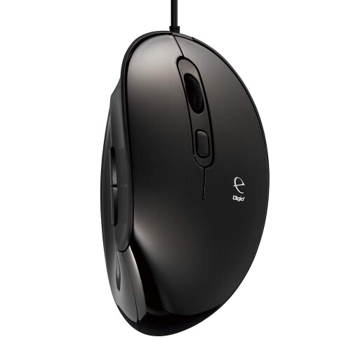 Ball Type Mouse - ナカバヤシ Digio2 エルゴノミクス マウス 有線 静音 5ボタン BlueLED ブラック Z4175