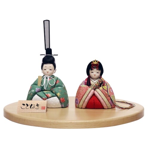 雛人形 木目込み人形 ことほき みのり 人形単品 丸盆付き ナチュラル KTH-3203J2