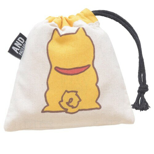 アンドパッカブル エコバッグ 折り畳み コンパクト サブバッグ ミニ マルシェバッグ 約29×28×マチ12cm 和柄 シバイヌ 柴犬 イエロー 黄色 75700