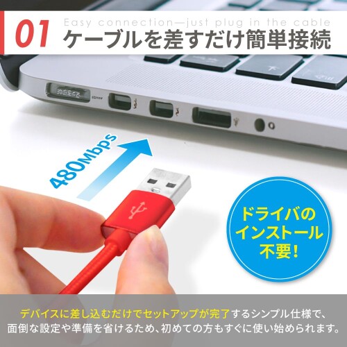 シズカウィル USB 2.0 to Type C ケーブル USB-C データ転送 500MHz 480Mbps 充電ケーブル mannishboy-24763323 マニッシュボーイ サンプル画像3