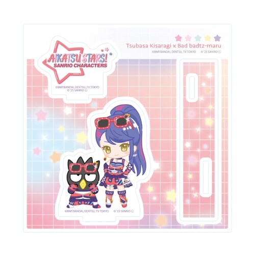 アイカツスターズ x サンリオキャラクターズ 07 如月ツバサ x バッドばつ丸(コラボイラストミニキャラ) アクリルスタンドプレート