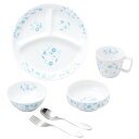OGISO(おぎそ) サラサブルー 強化磁器食器4点&スプーンフォークセット (食洗機・レンジ対応) サラサ・ブルー M SET-0063