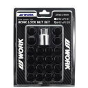 WORK(ワーク) ロックナットセット 20個入り (ナット16個/ロックナット4個) 21HEX M12×P1.25 ブラック 全長31mm スチール製 240257