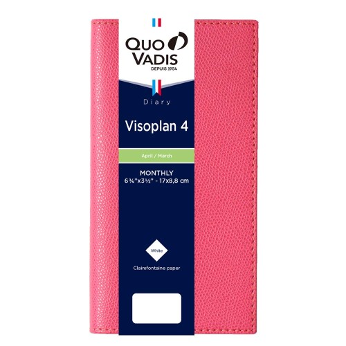 Quo Vadis - クオバディス 手帳 ダイアリー『ビソプラン4/クラブ』 (マンスリータイプ・スリムサイズ 17×8.8cm) フランボワーズ QUOVADIS qv66502fra