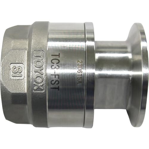 TOYOX ホース継手（フェルール） トヨコネクタ TC3−FST型 適合ホース12ミリ 継手規格10A TC3−FST12−10A TC3-FST12-10A 使用温度範囲:-5〜100[度] ■フッソサーモ-S100[度]ホース専用継手(フェルール)です。 ■トヨックスホース専用ホース用継手の交換部品です。 ■ 【漏れ ■抜け防止ホース継手】流体漏れやホース抜けなどの生産トラブルを防止し、安定生産が可能なフェルールホース継手です。 ■ 【液だまり防止ホース継手】 継手とホースの間に段差が少ない構造で、液だまりしにくいホース継手です。SUS製(SUS304相当、SUS316L )でサビにくいです。 ■特殊スリーブ構造でホースをしっかり固定するので、流体漏れ、ホース抜けが解消できます。 ■ 【リスク低減】 振動、地震による漏れ抜けなどの配管トラブルを防止します。 ■ 【リユース可能ホース継手】再利用の際は継手内部の部品を交換するだけで再利用できます。 商品コード20081032103商品名TOYOX ホース継手（フェルール） トヨコネクタ TC3−FST型 適合ホース12ミリ 継手規格10A TC3−FST12−10A TC3-FST12-10A型番TC3-FST12-10A※他モールでも併売しているため、タイミングによって在庫切れの可能性がございます。その際は、別途ご連絡させていただきます。※他モールでも併売しているため、タイミングによって在庫切れの可能性がございます。その際は、別途ご連絡させていただきます。
