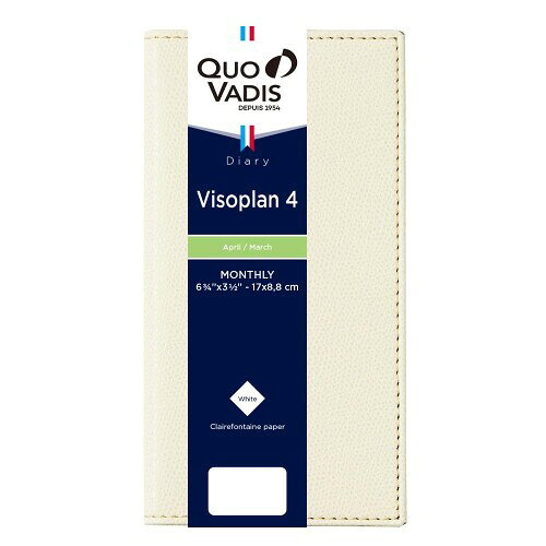 Quo Vadis - クオバディス 手帳 ダイアリー『ビソプラン4/クラブ』 (マンスリータイプ・スリムサイズ 17×8.8cm) クリーム QUOVADIS qv66502bg